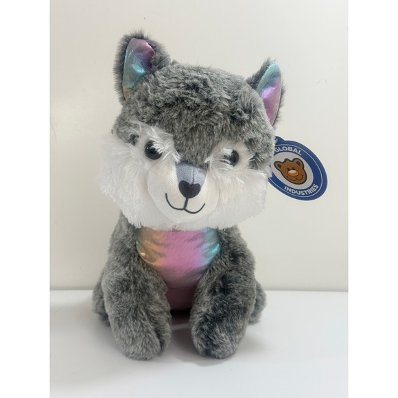 A&A Global Industries Other - A&A Global Gray White Plush 12" Dog NEW‎ WITH TAGS